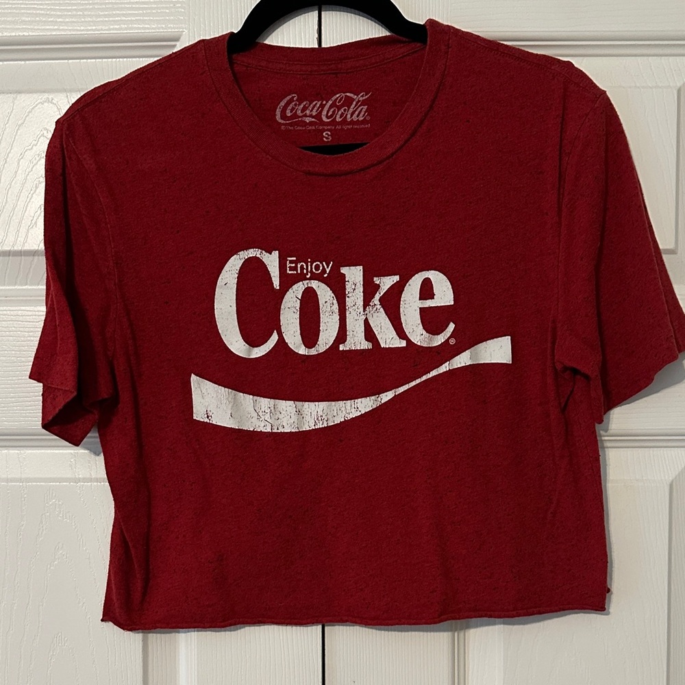 Coca-Cola Red Cropped Tee with White Logo